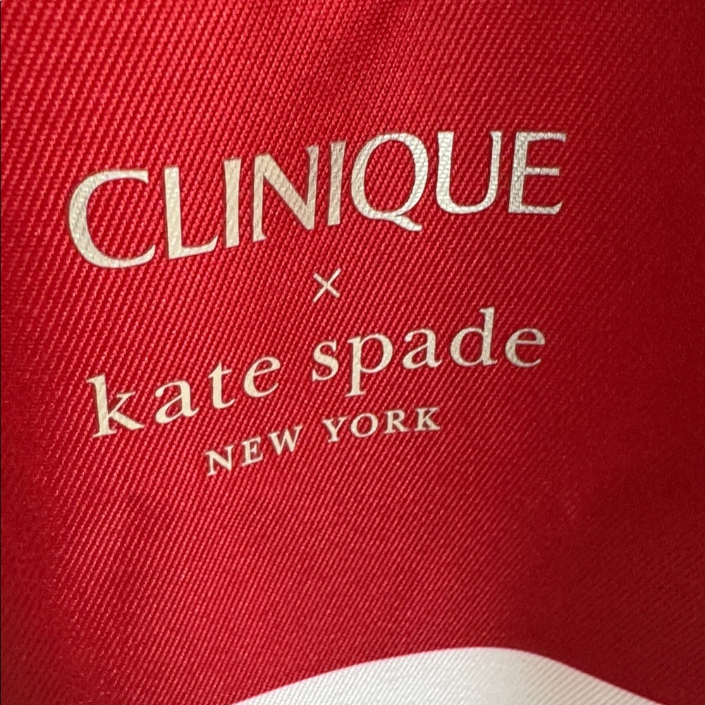 Kate Spade + Clinique “hello gorgeous” tote, red and pink stripe, NWT - Picture 2 of 6